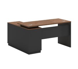 Γραφείο επαγγελματικό με δεξιά γωνία Oscar pakoworld καρυδί-ανθρακί 160x140x76εκ - ΓΡΑΦΕΙΑ στο Milonadakis.gr