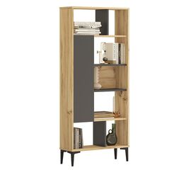 Βιβλιοθήκη Neville pakoworld φυσικό-ανθρακί 72x25x163.3εκ - ΒΙΒΛΙΟΘΗΚΕΣ στο Milonadakis.gr