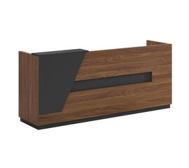 Γραφείο reception επαγγελματικό Oscar pakoworld καρυδί-ανθρακί 180x65x110εκ - ΓΡΑΦΕΙΑ στο Milonadakis.gr