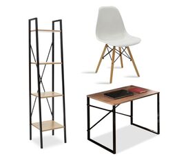 Φοιτητικό πακέτο επίπλων γραφείου Ramon-Julita-Zayn pakoworld σετ 3 τμχ 90x60x70εκ - ΚΑΡΕΚΛΕΣ ΓΡΑΦΕΙΟΥ στο Milonadakis.gr