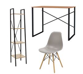 Φοιτητικό πακέτο επίπλων γραφείου Ramon-Zyn-Julita σε γκρι απόχρωση pakoworld σετ 3 τμχ - ΚΑΡΕΚΛΕΣ ΓΡΑΦΕΙΟΥ στο Milonadakis.gr