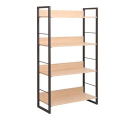 Βιβλιοθήκη Dorfie pakoworld σε φυσική απόχρωση με μαύρο μέταλλο 70x30x124.5εκ - ΒΙΒΛΙΟΘΗΚΕΣ στο Milonadakis.gr