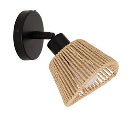 Φωτιστικό τοίχου-απλίκα Hender pakoworld σε φυσική-μαύρη απόχρωση Φ10x19.5εκ - ΑΠΛΙΚΕΣ ΤΟΙΧΟΥ στο Milonadakis.gr