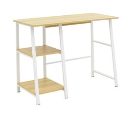 Γραφείο εργασίας Ferje pakoworld με ράφια mdf σε φυσική-λευκή απόχρωση 100x48x75εκ - ΓΡΑΦΕΙΑ στο Milonadakis.gr