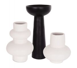 ΣΕΤ 3 ΕΠΙΤΡΑΠΕΖΙΑ ΔΙΑΚΟΣΜΗΤΙΚΑ ΒΑΖΑ LEKKAN ΗΜ21142.02 ΤΕΡΑΚΟΤΑ ΣΕ ΛΕΥΚΟ & ΜΑΥΡΟ - ΑΝΤΙΚΕΙΜΕΝΑ στο Milonadakis.gr