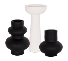 ΣΕΤ 3 ΕΠΙΤΡΑΠΕΖΙΑ ΔΙΑΚΟΣΜΗΤΙΚΑ ΒΑΖΑ LEKKAN ΗΜ21142.01 ΤΕΡΑΚΟΤΑ ΣΕ ΛΕΥΚΟ & ΜΑΥΡΟ - ΑΝΤΙΚΕΙΜΕΝΑ στο Milonadakis.gr