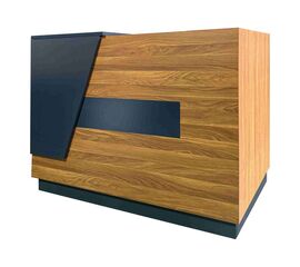 Γραφείο reception επαγγελματικό Oscar pakoworld σε καρυδί-ανθρακί απόχρωση 140x65x110εκ - ΓΡΑΦΕΙΑ στο Milonadakis.gr