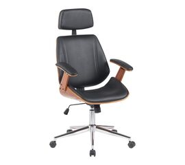 Καρέκλα γραφείου διευθυντή Fetseno pakoworld μαύρο pu-βάση χρωμίου 53x56x113.5-123.5εκ - ΚΑΡΕΚΛΕΣ ΓΡΑΦΕΙΟΥ στο Milonadakis.gr