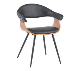 Πολυθρόνα Austen pakoworld PU μαύρο-ξύλο καρυδί-μέταλλο μαύρο 58x55x77εκ - ΚΑΡΕΚΛΕΣ ΓΡΑΦΕΙΟΥ στο Milonadakis.gr