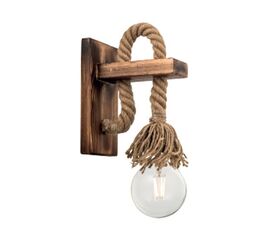 Φωτιστικό τοίχου-απλίκα Nenika pakoworld E27 ξύλο και σχοινί σε φυσική απόχρωση 14x14x26εκ - ΑΠΛΙΚΕΣ ΤΟΙΧΟΥ στο Milonadakis.gr