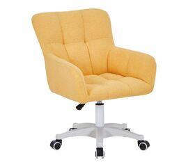 Καρέκλα γραφείου εργασίας Givole pakoworld σε κίτρινο μπουκλέ ύφασμα 55x55x75-84εκ - ΚΑΡΕΚΛΕΣ ΓΡΑΦΕΙΟΥ στο Milonadakis.gr