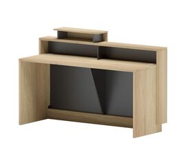 Γραφείο reception Lotus pakoworld σε φυσική-ανθρακί απόχρωση 160x60x105εκ - ΓΡΑΦΕΙΑ στο Milonadakis.gr