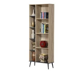 Βιβλιοθήκη Zezan pakoworld σε sonoma-ανθρακί απόχρωση 76.5x30x200.5εκ - ΒΙΒΛΙΟΘΗΚΕΣ στο Milonadakis.gr