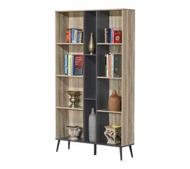 Βιβλιοθήκη Zezan pakoworld σε sonoma-ανθρακί απόχρωση 114x30x200.5εκ - ΒΙΒΛΙΟΘΗΚΕΣ στο Milonadakis.gr