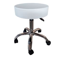 Σκαμπό γραφείου-εργασίας τροχήλατο Tebere pakoworld pu σε λευκή απόχρωση 35x35x45-57εκ - ΚΑΡΕΚΛΕΣ ΓΡΑΦΕΙΟΥ στο Milonadakis.gr