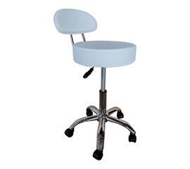 Σκαμπό γραφείου-εργασίας τροχήλατο με πλάτη Tebere pakoworld pu σε λευκή απόχρωση 35x35x65-77εκ - ΚΑΡΕΚΛΕΣ ΓΡΑΦΕΙΟΥ στο Milonadakis.gr