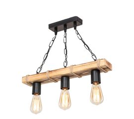 Φωτιστικό οροφής τρίφωτο PWL-1027 pakoworld Ε27 φυσικό-μαύρο 48.5x10x47εκ - ΦΩΤΙΣΤΙΚΑ ΟΡΟΦΗΣ στο Milonadakis.gr