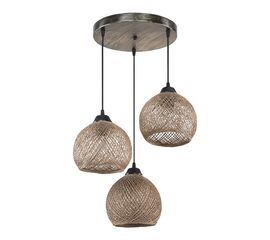 Φωτιστικό οροφής τρίφωτο PWL-1121 pakoworld Ε27 καφέ Φ40x75εκ - ΦΩΤΙΣΤΙΚΑ ΟΡΟΦΗΣ στο Milonadakis.gr