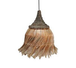 Φωτιστικό οροφής Arupade Inart abaca ξύλο σε φυσικό χρώμα Φ35x50εκ - ΦΩΤΙΣΤΙΚΑ ΟΡΟΦΗΣ στο Milonadakis.gr