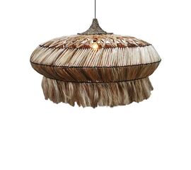 Φωτιστικό οροφής Merdone Inart abaca ξύλο σε φυσικό χρώμα Φ110x65εκ - ΦΩΤΙΣΤΙΚΑ ΟΡΟΦΗΣ στο Milonadakis.gr