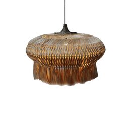 Φωτιστικό οροφής Pozarne Inart abaca ξύλο σε φυσικό χρώμα Φ90x55εκ - ΦΩΤΙΣΤΙΚΑ ΟΡΟΦΗΣ στο Milonadakis.gr