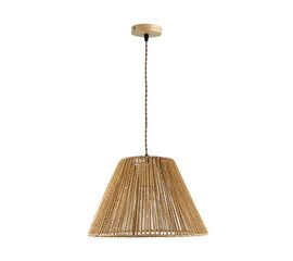 Φωτιστικό οροφής μονόφωτο Lubuto pakoworld μέταλλο-σχοινί σε φυσική απόχρωση Φ34.5x23εκ - ΦΩΤΙΣΤΙΚΑ ΟΡΟΦΗΣ στο Milonadakis.gr