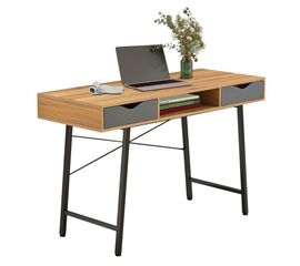 ΓΡΑΦΕΙΟ ΚΑΡΥΔΙ-ΓΚΡΙ ΜΕ ΜΑΥΡΟ ΜΑΤ ΣΚΕΛΕΤΟ HM2128.03 120x48x76,5Υ εκ. - ΓΡΑΦΕΙΑ στο Milonadakis.gr