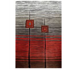 ΧΑΛΙ ΣΑΛΟΝΙΟΥ ΜΕ ΚΡΟΣΙΑ JOSIANE ΚΟΚΚΙΝΟ-ΓΚΡΙ-ΜΑΥΡΟ HM7675.26 160X230 εκ. - ΣΠΙΤΙΟΥ στο Milonadakis.gr