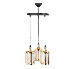 ΦΩΤΙΣΤΙΚΟ ΟΡΟΦΗΣ 3ΦΩΤΟ ΜΕΤΑΛΛΙΚΟ ΚΑΙ ΓΥΑΛΙ ΧΡΥΣΟ HM7661.01 Φ30x100Υ εκ. - ΦΩΤΙΣΤΙΚΑ ΟΡΟΦΗΣ στο Milonadakis.gr