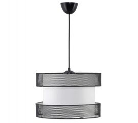 ΦΩΤΙΣΤΙΚΟ ΟΡΟΦΗΣ ΚΡΕΜΑΣΤΟ HM7658.01, ΜΑΥΡΟ ΜΕΤΑΛΛΟ, ΥΦΑΣΜΑ ΛΕΥΚΟ, Φ30x65 εκ. - ΦΩΤΙΣΤΙΚΑ ΟΡΟΦΗΣ στο Milonadakis.gr