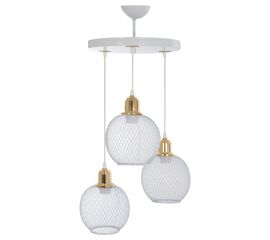 ΦΩΤΙΣΤΙΚΟ ΟΡΟΦΗΣ 3-ΦΩΤΟ ΜΕΤΑΛΛΙΚΑ ΛΕΥΚΑ ΣΦΑΙΡΙΚΑ ΠΛΕΓΜΑΤΑ Φ30x80Yεκ.HM7689.02 - ΦΩΤΙΣΤΙΚΑ ΟΡΟΦΗΣ στο Milonadakis.gr