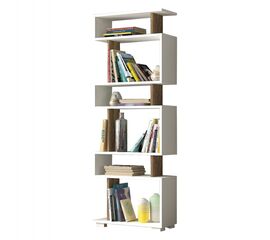 ΒΙΒΛΙΟΘΗΚΗ ΜΕΛΑΜΙΝΗΣ OWLOLIVE GREY ΛΕΥΚΟ 60x19,5x165Yεκ.HM8923.11 - ΒΙΒΛΙΟΘΗΚΕΣ στο Milonadakis.gr