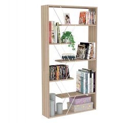 ΒΙΒΛΙΟΘΗΚΗ TARS HM2240.11 SONAMA ΜΕΛΑΜΙΝΗ-ΛΕΥΚΕΣ ΜΕΤΑΛΛΙΚΕΣ ΒΕΡΓΕΣ 84x24x157Υεκ. - ΒΙΒΛΙΟΘΗΚΕΣ στο Milonadakis.gr