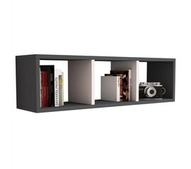 ΡΑΦΙΕΡΑ ΤΟΙΧΟΥ ΜΕΛΑΜΙΝΗΣ ΓΚΡΙ & ΛΕΥΚΟ HM9228.13 90x22x25,6Υ εκ. - ΒΙΒΛΙΟΘΗΚΕΣ στο Milonadakis.gr