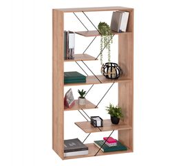 ΒΙΒΛΙΟΘΗΚΗ TARS HM2240.14 ΦΥΣΙΚΟ ΟΑΚ ΜΕΛΑΜΙΝΗ-ΜΑΥΡΕΣ ΜΕΤΑΛΛΙΚΕΣ ΒΕΡΓΕΣ 84x24x157Υεκ. - ΒΙΒΛΙΟΘΗΚΕΣ στο Milonadakis.gr