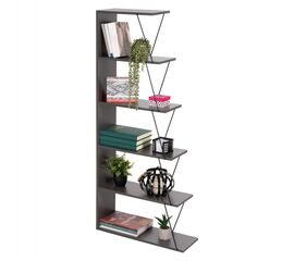 ΒΙΒΛΙΟΘΗΚΗ ΜΙΝΙ TARS HM2241.20 ΓΚΡΙ ΜΕΛΑΜΙΝΗ-ΜΑΥΡΕΣ ΜΕΤΑΛ. ΒΕΡΓΕΣ 65x22-24x146Υεκ. - ΒΙΒΛΙΟΘΗΚΕΣ στο Milonadakis.gr