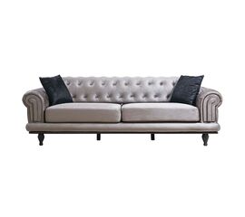 Καναπές 3θέσιος PWF-0522 pakoworld ύφασμα γκρι-μαύρο 230x95x78εκ - ΚΑΡΕΚΛΕΣ ΓΡΑΦΕΙΟΥ στο Milonadakis.gr