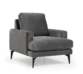 Πολυθρόνα Καναπές 3θέσιος Fortune  pakoworld βελούδο ανθρακί-μαύρο 80x90x88εκ - ΚΑΡΕΚΛΕΣ ΓΡΑΦΕΙΟΥ στο Milonadakis.gr