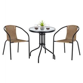 ΣΕΤ ΤΡΑΠΕΖΑΡΙΑΣ ΕΞΩΤ.ΧΩΡΟΥ CAMEL 3ΤΜΧ ΜΑΥΡΟ ΜΕΤΑΛΛΟ-RATTAN ΦΥΣΙΚΟ ΗΜ11866.03 - ΣΕΤ ΤΡΑΠΕΖΑΡΙΕΣ στο Milonadakis.gr