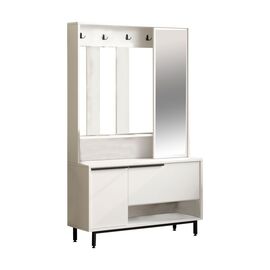 Έπιπλο εισόδου Zerbie pakoworld μελαμίνης λευκό-μαύρο 112x35.5x178εκ - ΕΠΙΠΛΑ ΕΙΣΟΔΟΥ στο Milonadakis.gr