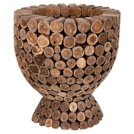 ΤΡΑΠΕΖΙ BAR ΣΤΡΟΓΓΥΛΟ LEEROY HM9806 KOMMATIA ΞΥΛΟΥ TEAK Φ900x103Υεκ. - ΤΡΑΠΕΖΙΑ ΚΟΥΖΙΝΑΣ στο Milonadakis.gr