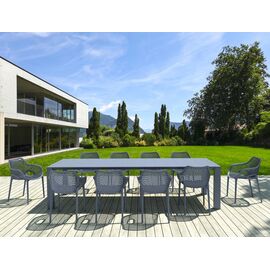 Σετ Τραπεζαρίας 11τμχ Vegas Air XL Dark Grey 100X260/300Χ75εκ. - ΣΕΤ ΤΡΑΠΕΖΑΡΙΕΣ στο Milonadakis.gr