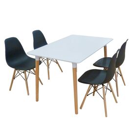 Σετ Τραπεζαρίας Loft Black Randy 5τμχ 120Χ80X72εκ. - ΤΡΑΠΕΖΑΡΙΕΣ στο Milonadakis.gr