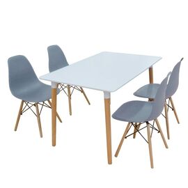 Σετ Τραπεζαρίας Loft Grey Randy 5τμχ 120Χ80X72εκ. - ΤΡΑΠΕΖΑΡΙΕΣ στο Milonadakis.gr