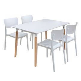 Σετ Τραπεζαρίας Monna White Randy 5τμχ 120Χ80X72εκ. - ΤΡΑΠΕΖΑΡΙΕΣ στο Milonadakis.gr