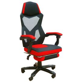 A6220 ΜΑΥΡΟ/ΚΟΚΚΙΝΟ MESH ΠΟΛΥΘΡ./ΜΕ ΥΠΟΠΟΔΙΟ  61Χ62Χ105-115εκ. - ΚΑΡΕΚΛΕΣ ΓΡΑΦΕΙΟΥ στο Milonadakis.gr