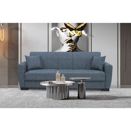 ANIMA GREY ΥΦΑΣΜΑ 3ΘΕΣΙΟΣ ΚΑΝΑΠΕΣ/ΚΡΕΒΑΤΙ ΜΕ ΑΠΟΘ.ΧΩΡΟ 210X80X75εκ. - ΚΑΝΑΠΕΔΕΣ-ΣΑΛΟΝΙΑ στο Milonadakis.gr