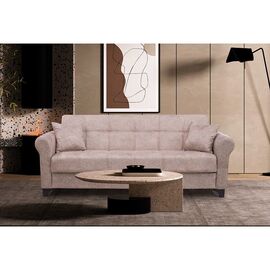 AZUR LIGHT BROWN ΥΦΑΣΜΑ 3ΘΕΣΙΟΣ ΚΑΝΑΠΕΣ/ΚΡΕΒΑΤΙ ΜΕ ΑΠΟΘ.ΧΩΡΟ 210X80X75εκ. - ΚΑΝΑΠΕΔΕΣ-ΣΑΛΟΝΙΑ στο Milonadakis.gr