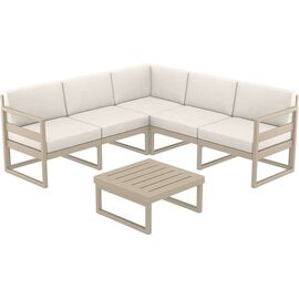 MYKONOS ΓΩΝΙΑ SET TAUPE ΜΕ ΜΑΞΙΛΑΡΙΑ ΠΟΛ/ΝΙΟΥ (+ΤΡΑΠ.65εκ.) - ΣΕΤ ΣΑΛΟΝΙΑ στο Milonadakis.gr