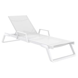 TROPIC ΞΑΠΛΩΣΤΡΑ ΜΕ ΜΠΡΑΤΣΑ WHITE/WHITE ΑΛΟΥΜ-ΠΟΛ/ΝΙΟΥ 210X72X31εκ. - ΞΑΠΛΩΣΤΡΕΣ στο Milonadakis.gr
